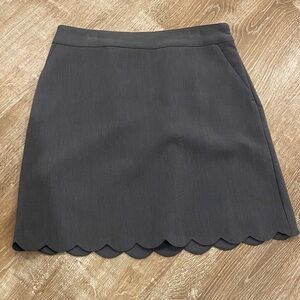 LOFT Charcoal Pencil Skirt with Scalloped Hem